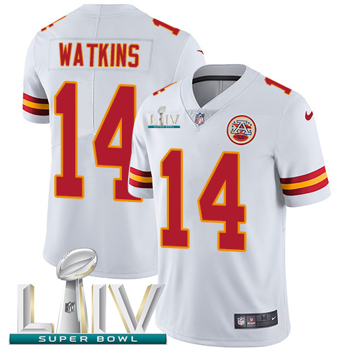 Kansas City Chiefs Nike #14 Sammy Watkins White Super Bowl LIV 2020 Men Stitched NFL Vapor Untouchable Limited Jersey